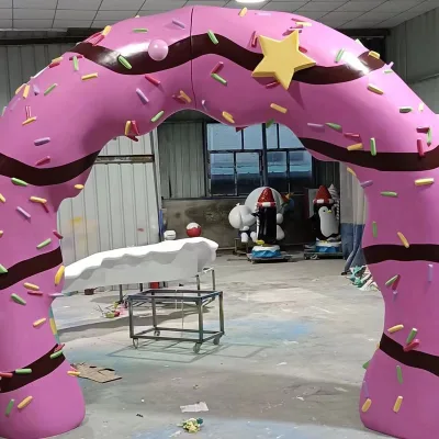 Shopping Mall  Arch Decoration Customized Large Fiberglass Doughnut Sculpture for Sale