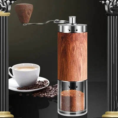 Wood Grain Manual Coffee Grinder Portable Coffee Bean Grinders Mini 304 Stainless Steel Hand Handmade Mill Machine Coffee Tool
