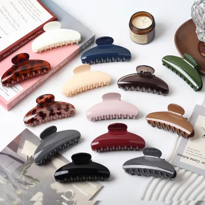 AIOTNGCustomizable Large Semi-Oval Shell Geometry Claw Clips, Personalized Print Color Fresh Sweet Daily Hair Accessories
