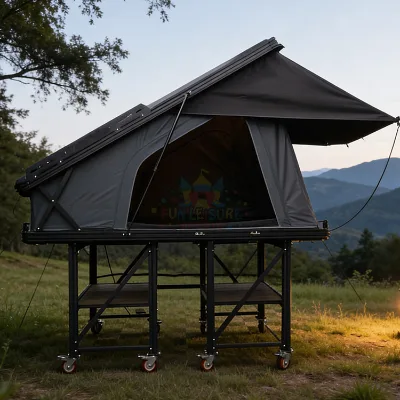 Roof Tent Aluminum Alloy Hard Top Roof Top Tent Portable Outdoor Camping Four-Season Double Layer Two Bedrooms Car Rooftop Tent