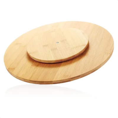 Bamboo Rotating Spice Rack, Turntable Organizer Spice Container Cosmetic Tray Turntable Storage Food Bin, Lazy Susan Organizer