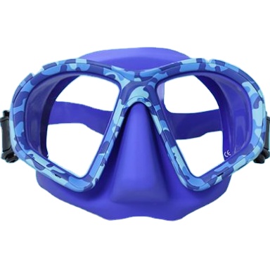 Blue Camo Low Volume Spearfishing Mask