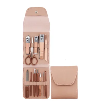 Manicure Set Pedicure Tool Wholesale High Quality Nail Care Scissors Toenail Cutter Trimmer Nail Clippers Set with Leather Case