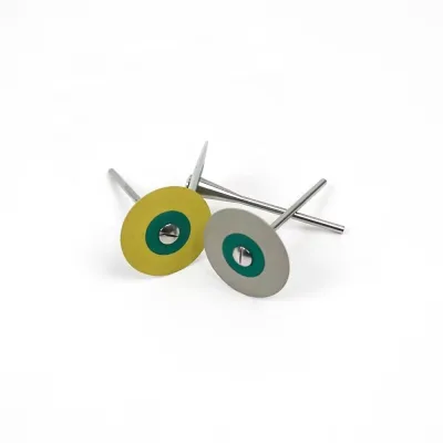 Dental Polishing Cutting Wheel for Zirconia Porcelain Workpiece Fine Resin Grinding 26mm Yellow Dental Teeth Polisher Disc