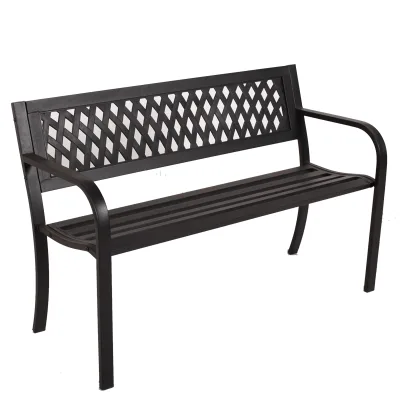Outdoor Furniture Garden Beaches Park Mental Double Seat Bench Patio Beaches