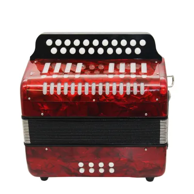 Hotsell New Design 21 Button 8 Bass Red Color Custom Support Diatonic Button Accordion