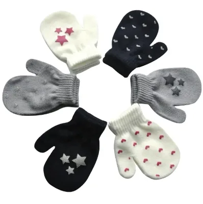 Cute Toddler Magic Stretch Mittens Little Girls Soft Warm Mitten Kid Baby Boy Winter Knitted Gloves 1-4 Year Old
