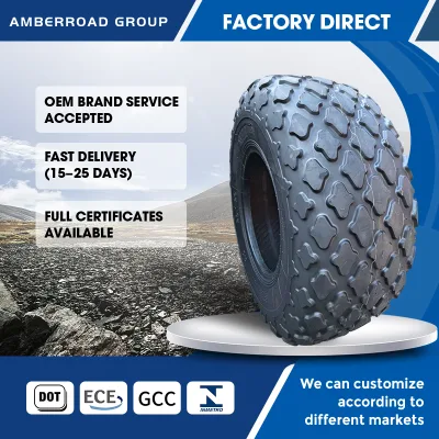 Balanced Pressure Stable Construction 23.1-26 18.4-26 16.9-24 New China Bias Wide Footprint Solid Road Roller OTR Tyres