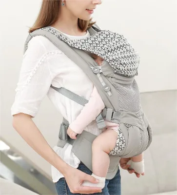 Breathable Baby Carrier Front Holding Multifunctional Hiking Backpack Baby Carrier with Hip Seat Dual-purpose Waist Stool