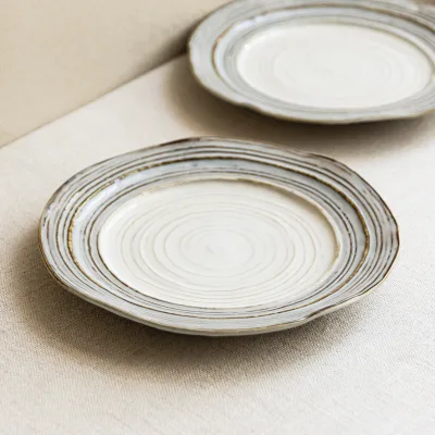 Modern Minimalist Ceramic Steak Plate Dinner Plate Household Serving Dish Microwave Safe Light-luxury Restaurants Hotels