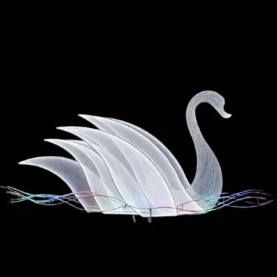 Custom Ins Romantic White Swan LED Light for Wedding Props Hall Christmas Events Centerpiece Party Bar Restaurant Shop Backdrops