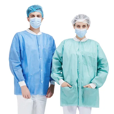 Disposable Lab Coat Medical Hospital Scrubs Suit Dental Lab Jackets