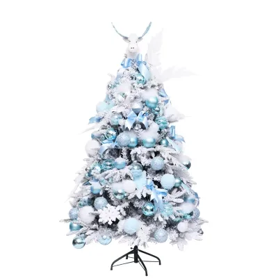 Christmas Tree Hangings 95pcs in 1 Blue Painted Mesh Pet Balls for Christmas Decoration