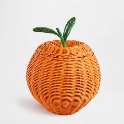 Small Rattan Colorful Fruit Shape Kid Toys Storage Basket Baby Room Decor Handwoven Natural Fruits Shaped Baskets