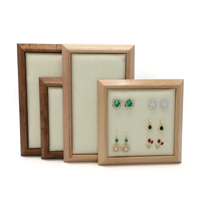 FADELI Luxury Minimalist Wooden Linen Jewelry Display Showcase Set Customizable Design Normal Carton Packing for Earring