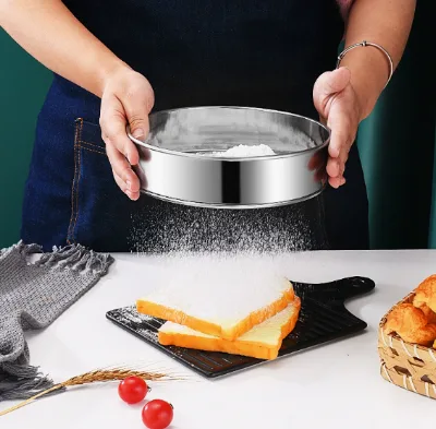 Stainless Steel Flour Sifter, Grain Sieve, Round Sieve