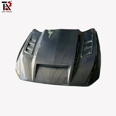 Carbon Fiber Hood TF Style Vented Engine Bonnet Cover for Ford Mustang 15-17/18-23 Car Modification Auto Replacement Parts