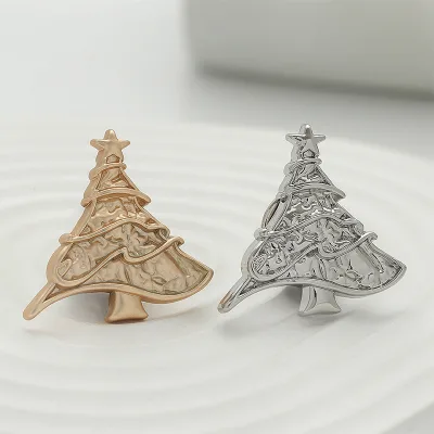 Wholesale High-End Zinc Alloy Eco-Friendly Decorative Butterfly Shank Button Christmas Tree Brooch Trendy Women's Suit Sweater