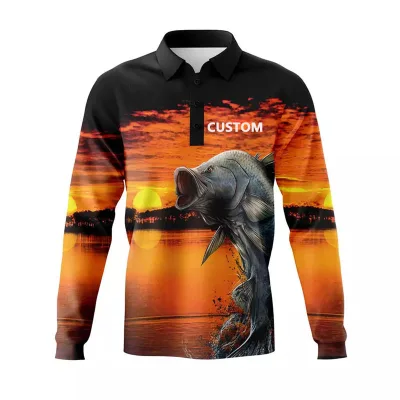 UPF50 Sun Shirts Polyester Quick Dry Moisture-Wicking Outdoor Long Sleeve Fishing Polo Shirts Casual Collared Shirts