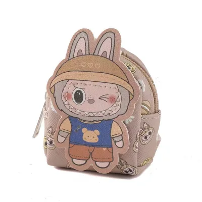 HY2 Children's Backpack Keychain Clutch New Storage Wallet Cartoon Labubu Bag Doll