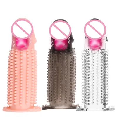 Reusable Vibrating penis sleeve enlargement thickening delayed ejaculation cheap price dropshipping Enjoy pleasurable sex life