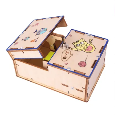 Educational 3d Diy Box Wooden Puzzle Handmade Craft Kit Mechanic Physics Steam for School Students
