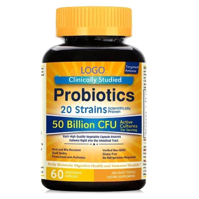 Adult Probiotic Capsules, 5 Billion CFU 20 Strain,Improving Intestinal Health, 60 Vegetarian Capsules, Non-gmo,gluten-free