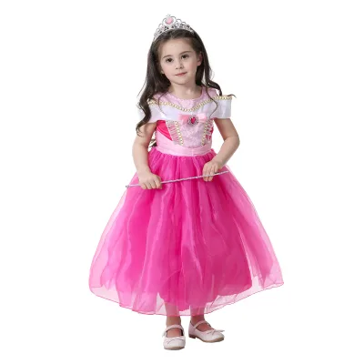 Princess Costumes for Kids Halloween Christmas Party Cosplay Snow Queen Fancy Dresses Girls Snowflake Prom Gown