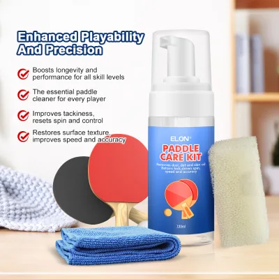 OEM Custom Ping Pong Table Tennis Racket Pickleball Paddle Natural Cleaner with Cloth and Sponge Portable 150ml