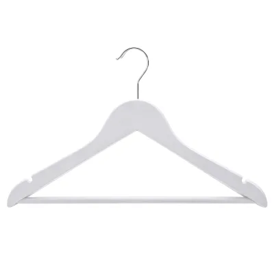 Natural Solid Wood Clothes Hanger with Built-In Trouser Crossbar Smooth Curved Shoulders for Home and Hotel Display Hanger