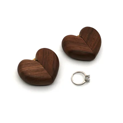 Wholesale Hot Sale Wooden Wedding Walnut Wooden Jewelry Ring Box for Gift