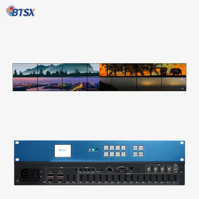 Large Scale 16-Screen Video Wall Processor 4x4K60 16x1080P Zero Delay Splicing for Immersive Display Canvas Bitvisus