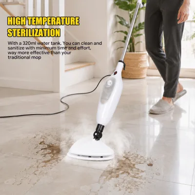 Lightweight Upright Steam Cleaner Mop With Triangle Floor Head and Long Handle for Tile Wood Laminate Kitchen Bathroom Home