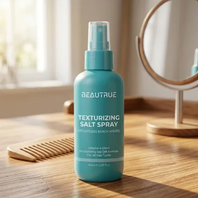 Private Brand Custom Design Vegan Hair Sea Salt Texture Spray Rock Shake Coconut Oil Texturizing Heat Protection