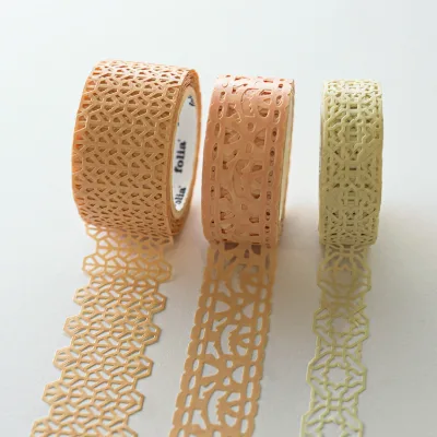 New Arrival Lace Tapes Washi Tape Set Simple Design Office Adhesive Tape for School Supplies and Scrapbooking