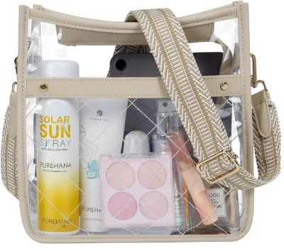 Hot Selling Clear PVC Stadium Approved Purse  Travel Bag Transparent PVC Crossbody Bag