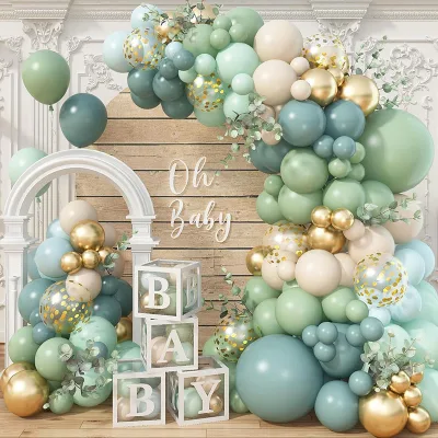 Gender Neutral Baby Shower Decorations Boho Greenery Party Supplies Sage Green Baby Shower Decorations for Oh Baby Backdrop