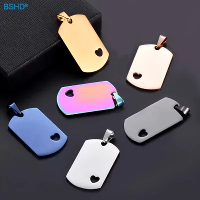 Wholesale High Quality Nice Price Dog Tags Metal Stainless Steel Dog Tag Necklace for Double-sided Engraving