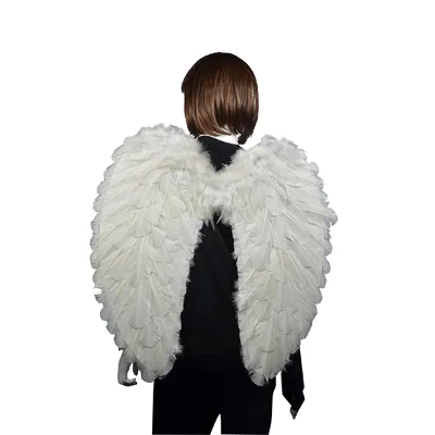 HY Wholesale Dyed DIY Real White Long Big Large Adult Goose White Feather Angel Wings for Festive Dance Halloween Cosplay Party