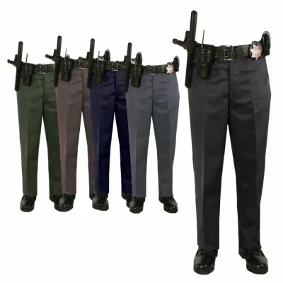 High Quality  Men's 100% Polyester Elastique Weave Uniform Slacks Regular Length