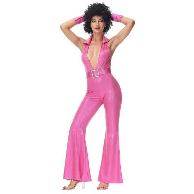 Retro 60s 70s Hippy Hippie Disco Costume Cosplay for Men Women Couples Halloween Party Costumes