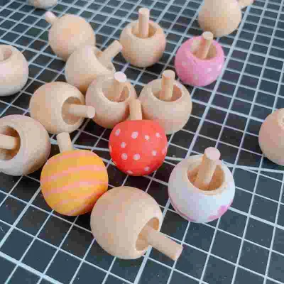 Wholesale Wooden Rotation DIY Graffiti Gyroscopy Creative Handmade Material White Embryo Gyro