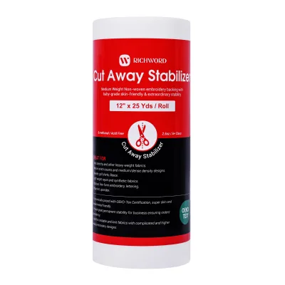 PooLin Cut Away Embroidery Machine Stabilizer Backing Roll Package 2.5oz 12in*25Yards*1pc