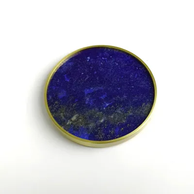 Chinese Landscape Style Luxury Custom Gemstone coaster with Circular Pattern Waterproof Coaster Ideal for Entertaining Guests