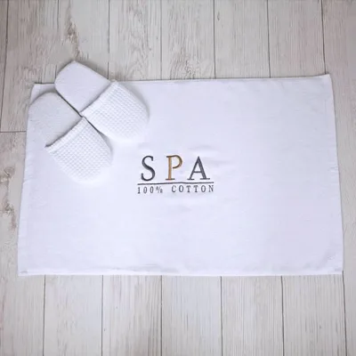 White Hotel Bath Mat 100% Long Staple Cotton Loop Pile Non Slip Super Water Absorbent Jacquard Border Washable Mat