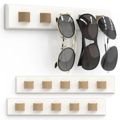 Wall Mounted Wooden Sunglasses & Eyeglasses Organizer Holder Rack Home Decor