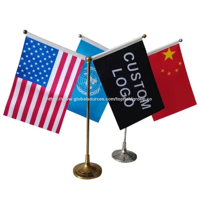 Custom Small Flag Stickers Country Office Table Flag Banner Aluminum Flags World Table Pole Decorative Desk Flags World Cup Flag