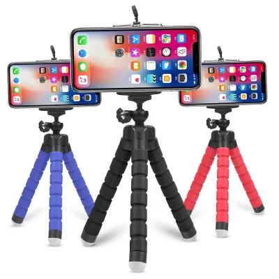 Mini Flexible Octopus Tripod for Cell Phone, Lightweight Sponge Wrappable Legs Phone Holder Tripod, Portable Travel Selfie Stand