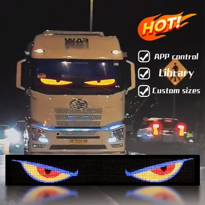 USB Smart App Control Scrolling Led Sign Board Windshield Eyes Led Advertising Display Rgb Flexible Led Eyes for Truck