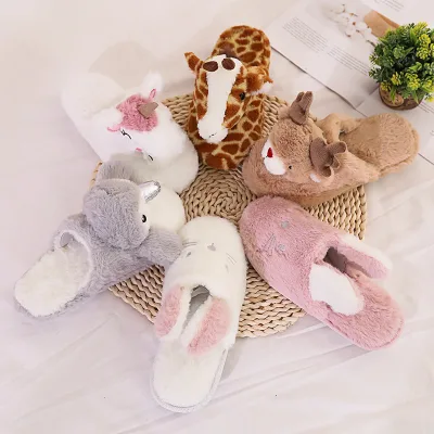 Womens Slippers Slip-on Unicorn Memory Foam Indoor/Outdoor Slippers Cute Animal Bedroom House Shoes